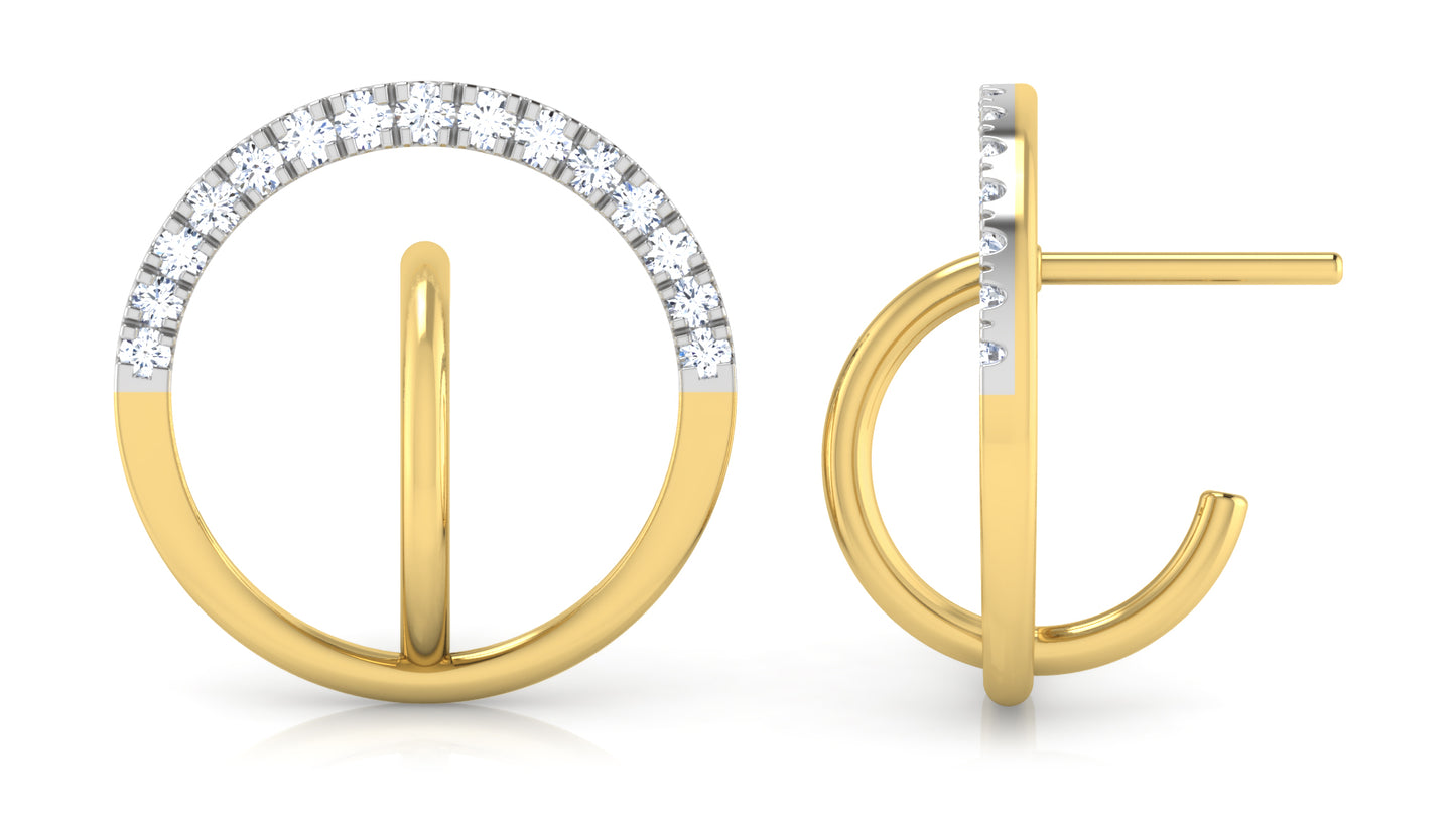 Double Crescent Diamond Earrings