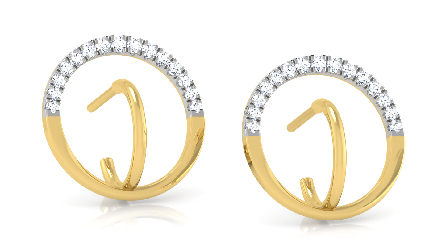 Double Crescent Diamond Earrings