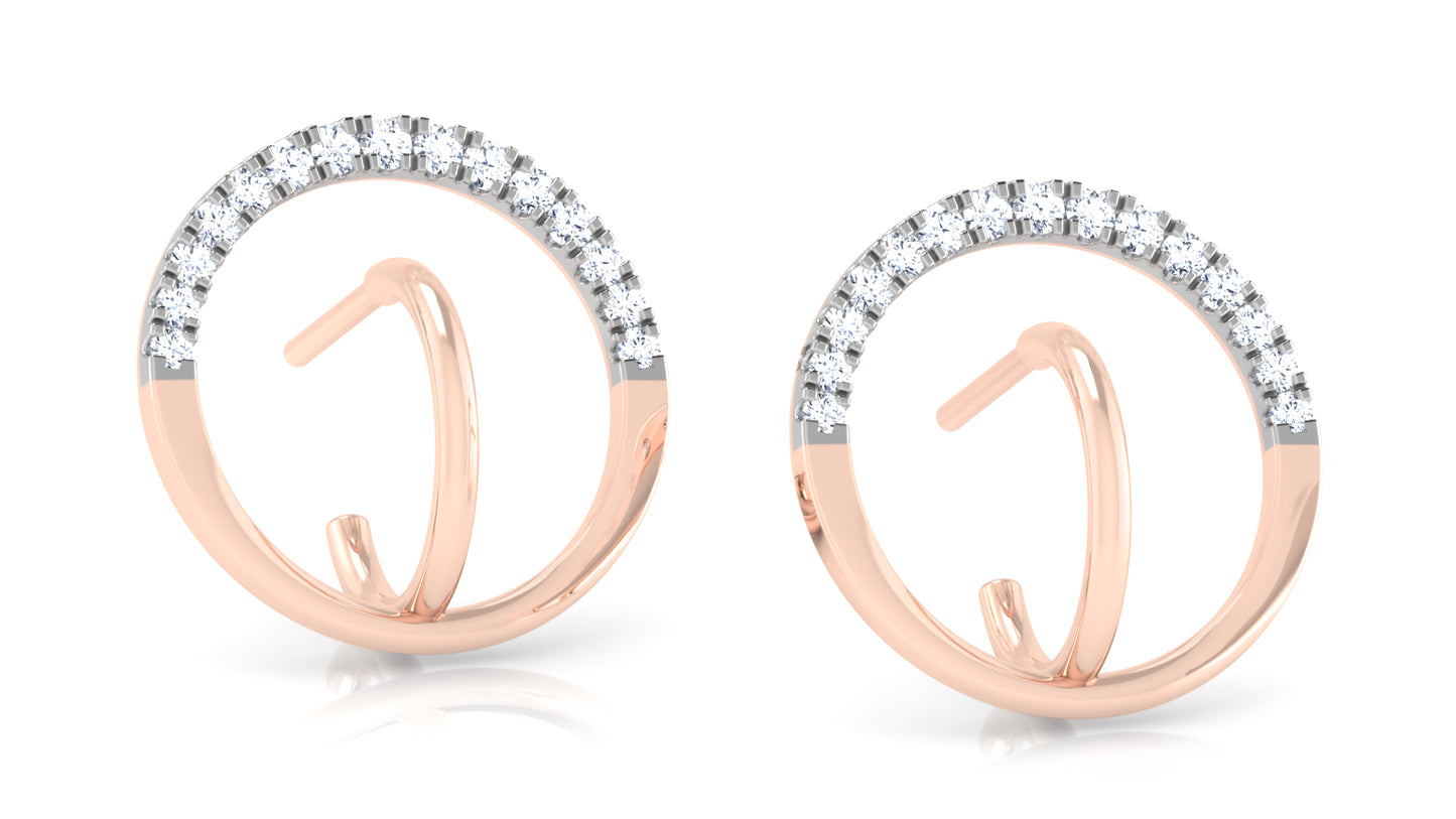 Double Crescent Diamond Earrings