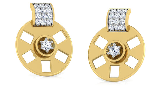 Fancy Wheel Diamond Earrings