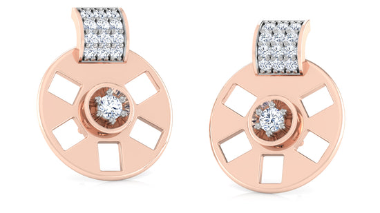 Fancy Wheel Diamond Earrings