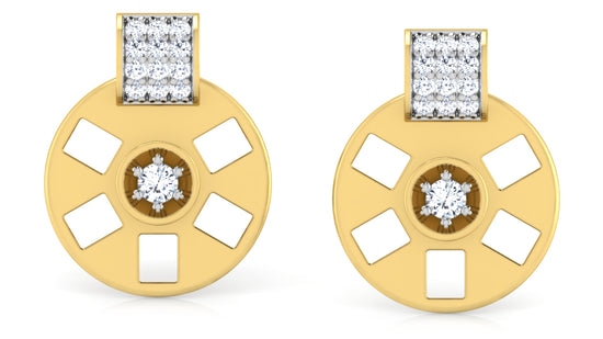 Fancy Wheel Diamond Earrings