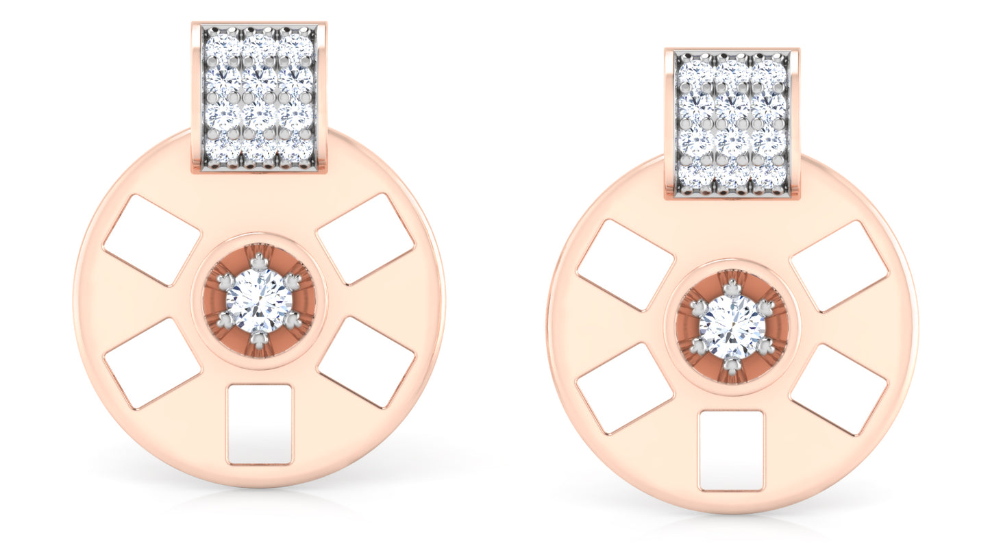 Fancy Wheel Diamond Earrings