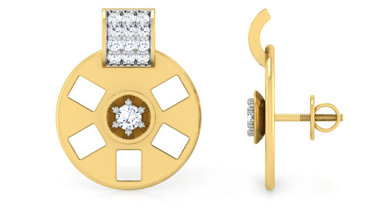 Fancy Wheel Diamond Earrings