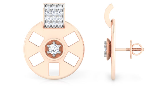 Fancy Wheel Diamond Earrings