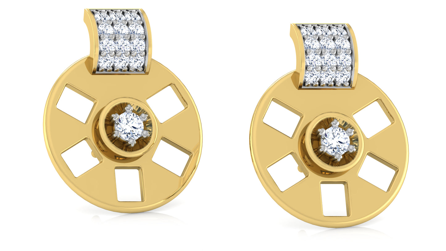 Fancy Wheel Diamond Earrings