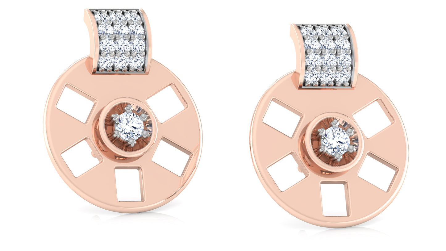 Fancy Wheel Diamond Earrings