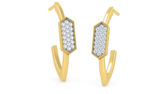 Longing Hexagon Diamond Earrings