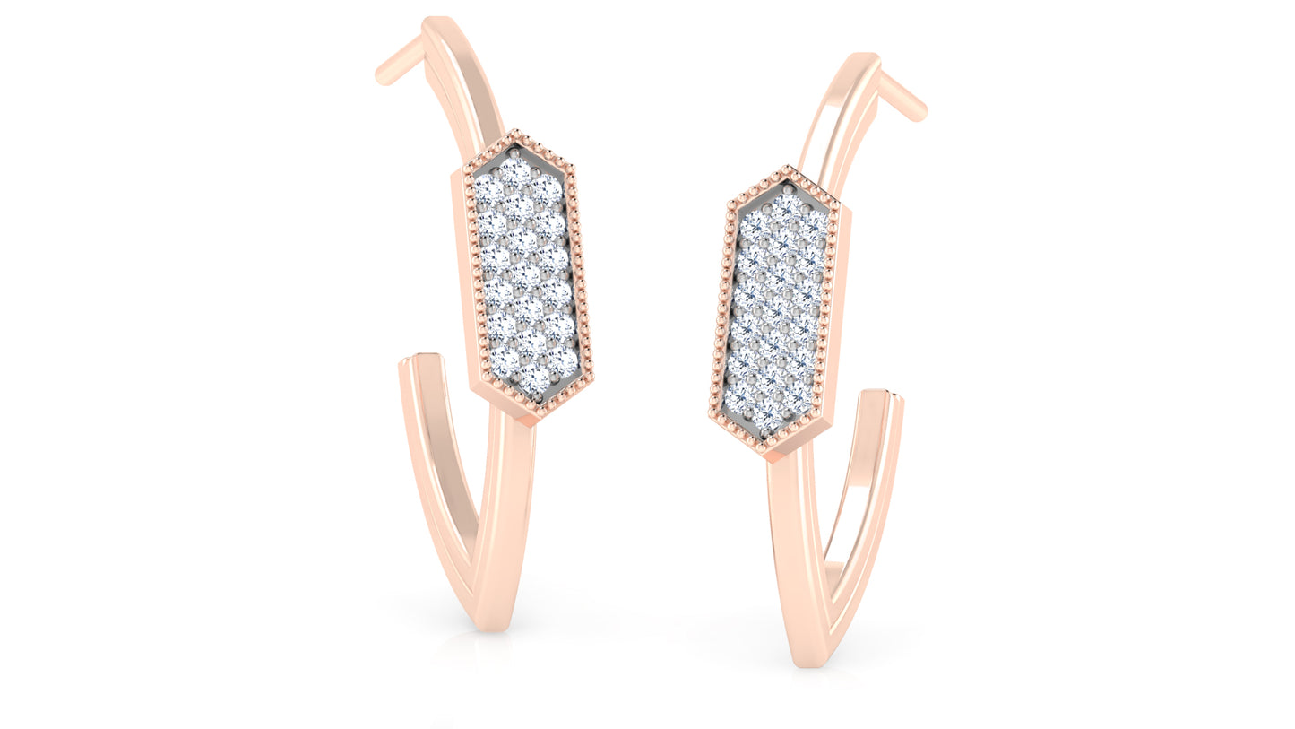 Longing Hexagon Diamond Earrings