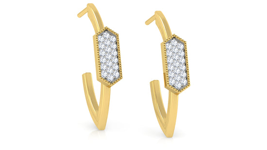 Longing Hexagon Diamond Earrings