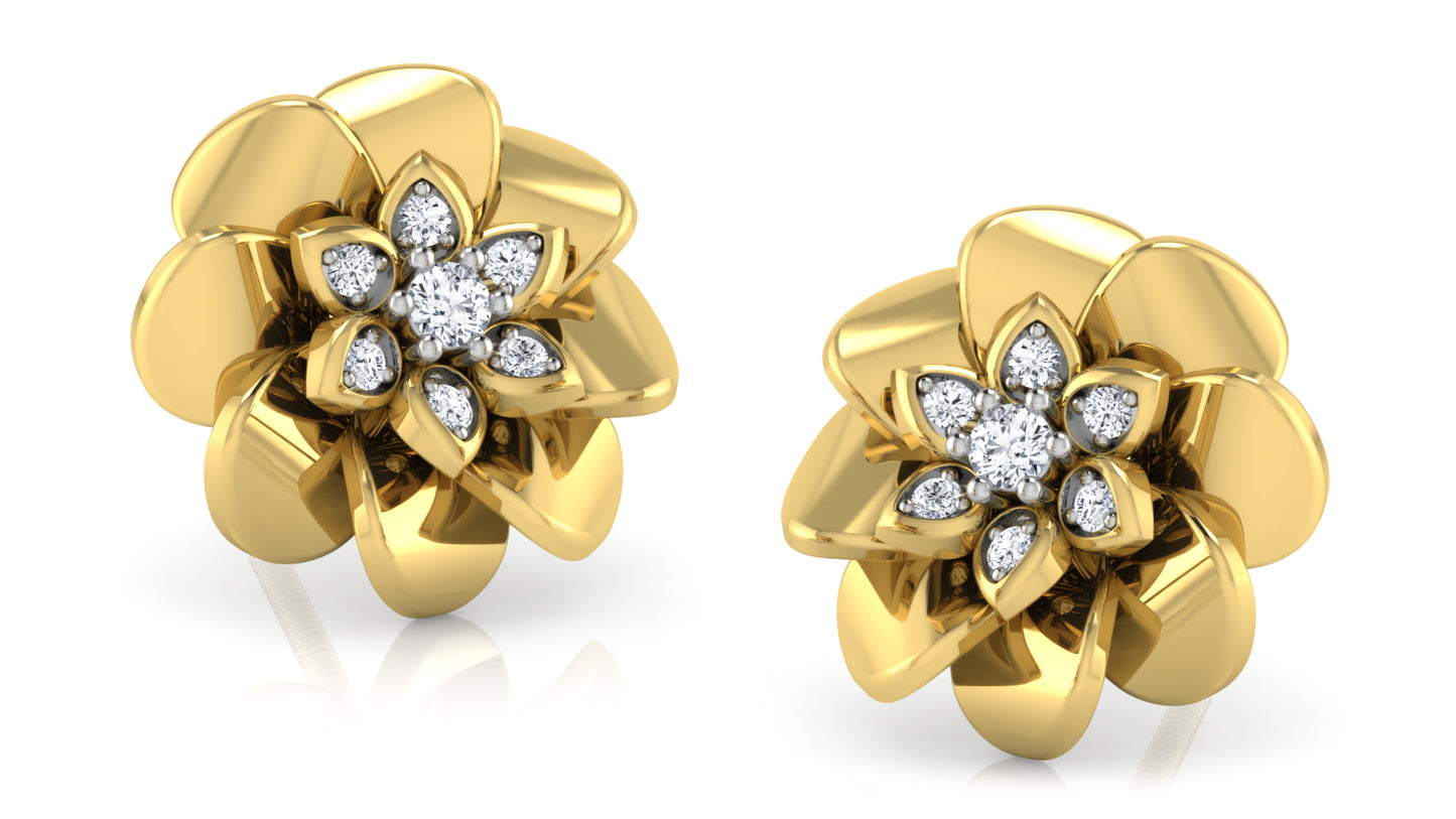 Flower Cluster Diamond Earrings