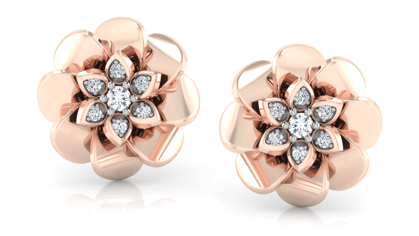 Flower Cluster Diamond Earrings