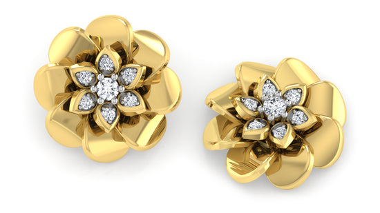 Flower Cluster Diamond Earrings