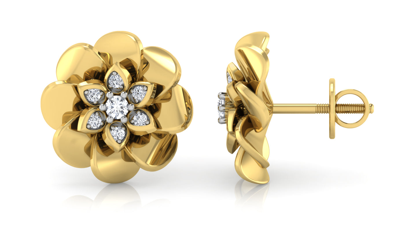 Flower Cluster Diamond Earrings