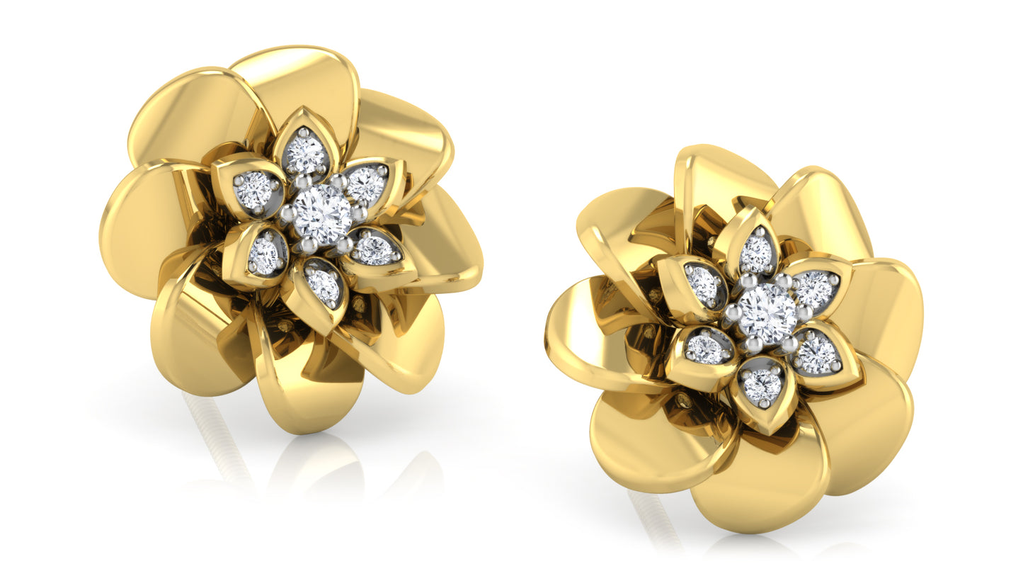 Flower Cluster Diamond Earrings