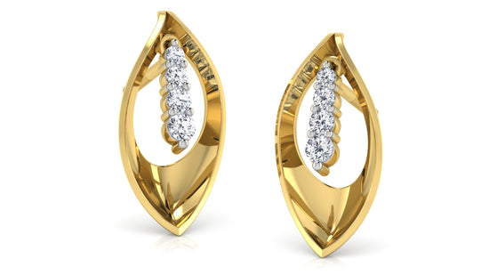 Leafy Embelishment Diamond Earrings