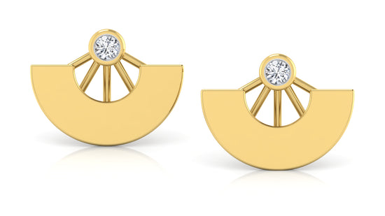 Half Wheel Diamond Earrings