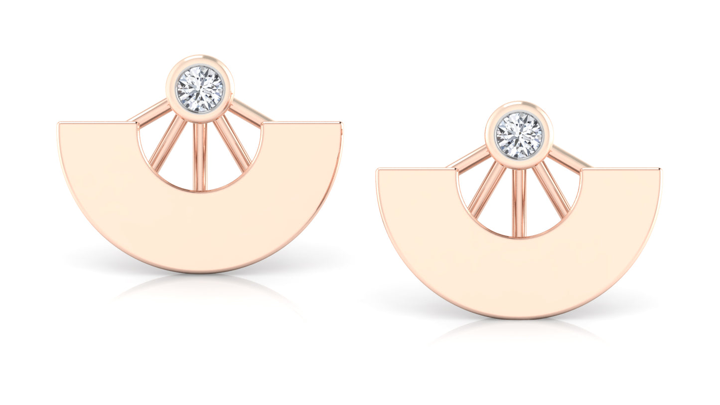 Half Wheel Diamond Earrings