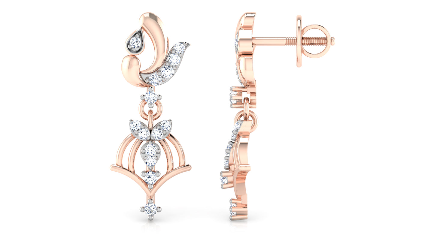 Dancing Pendulums Lab Grown Diamond Rose Gold Danglers Order Online and Shop at Diahart