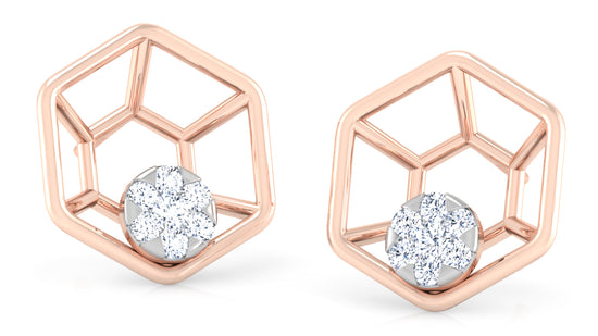 Golden Web Diamond Earrings