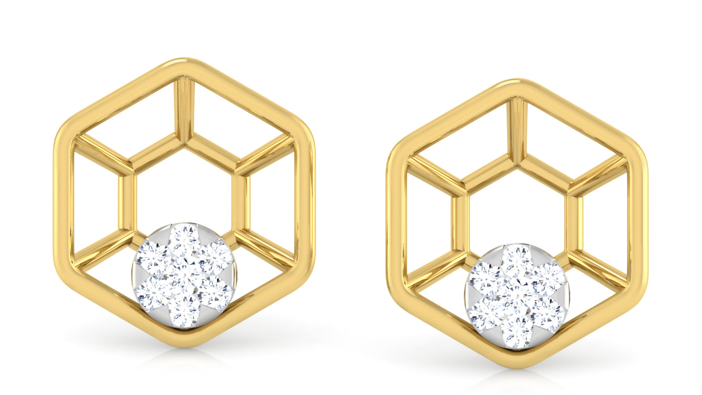 Golden Web Diamond Earrings