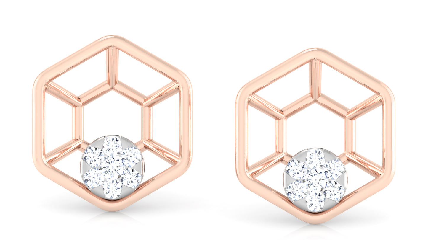 Golden Web Diamond Earrings