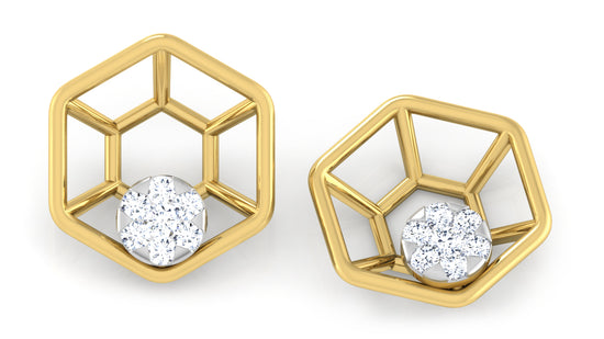 Golden Web Diamond Earrings