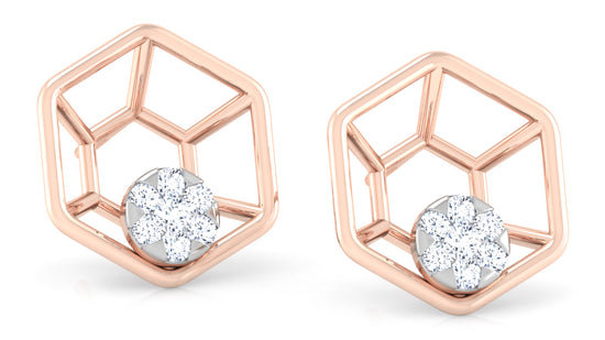 Golden Web Diamond Earrings