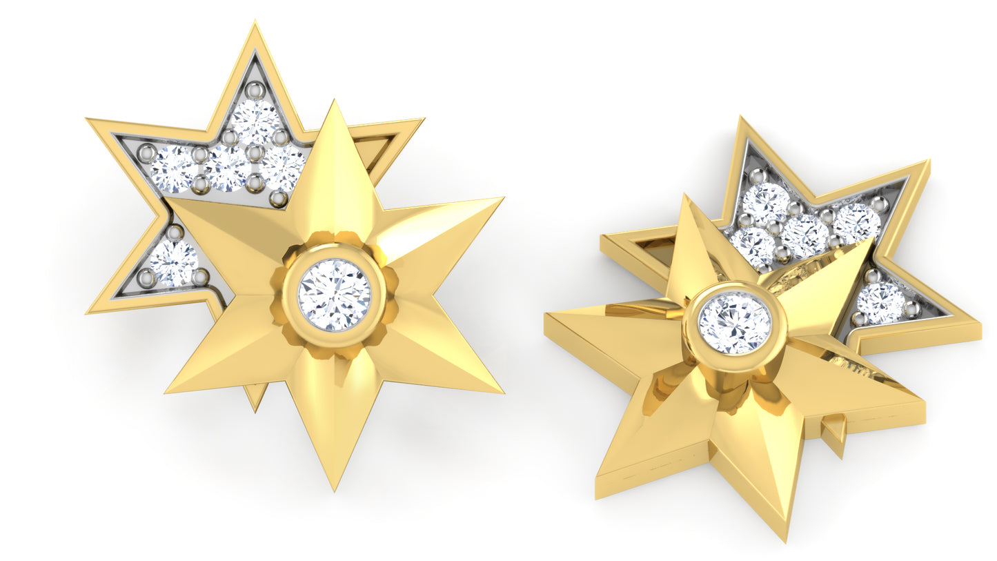 Starry Duo Diamond Earrings