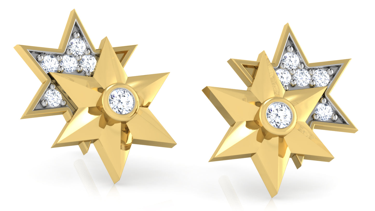 Starry Duo Diamond Earrings