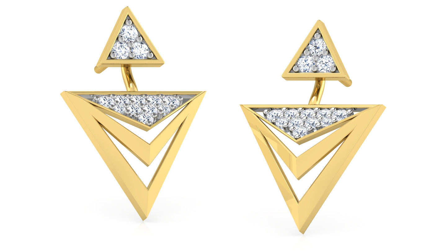 Triangular Layers Diamond Earrings