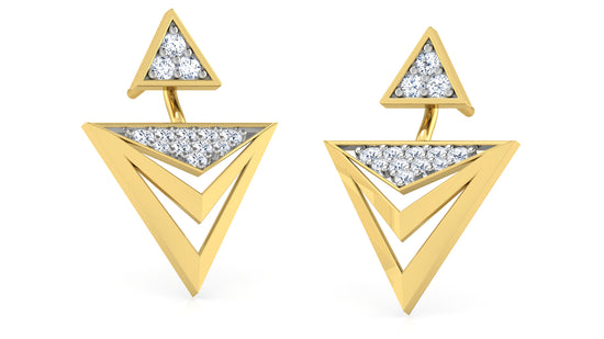 Triangular Layers Diamond Earrings