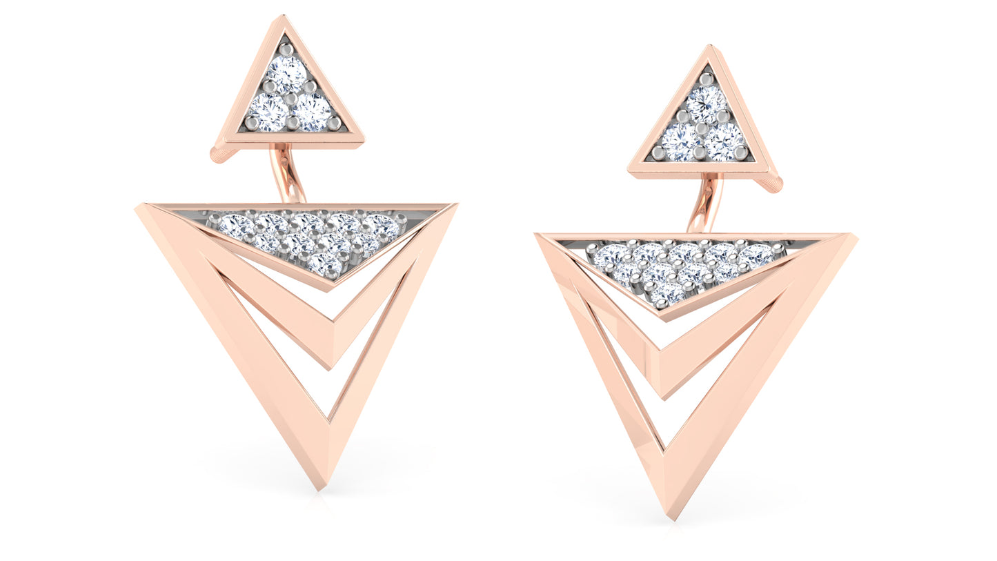 Triangular Layers Diamond Earrings