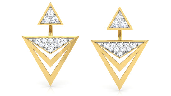 Triangular Layers Diamond Earrings