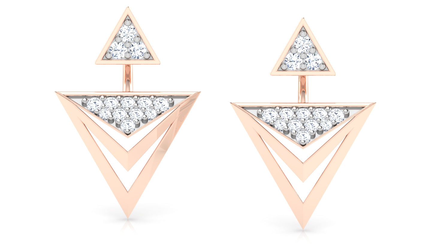 Triangular Layers Diamond Earrings