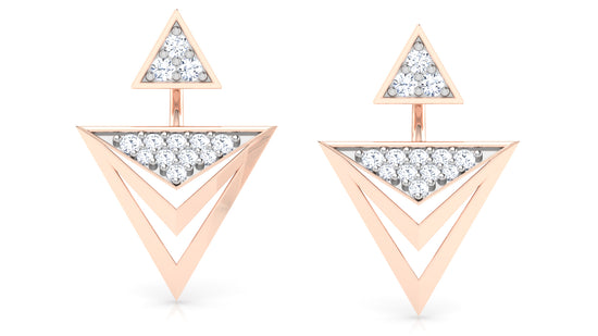 Triangular Layers Diamond Earrings