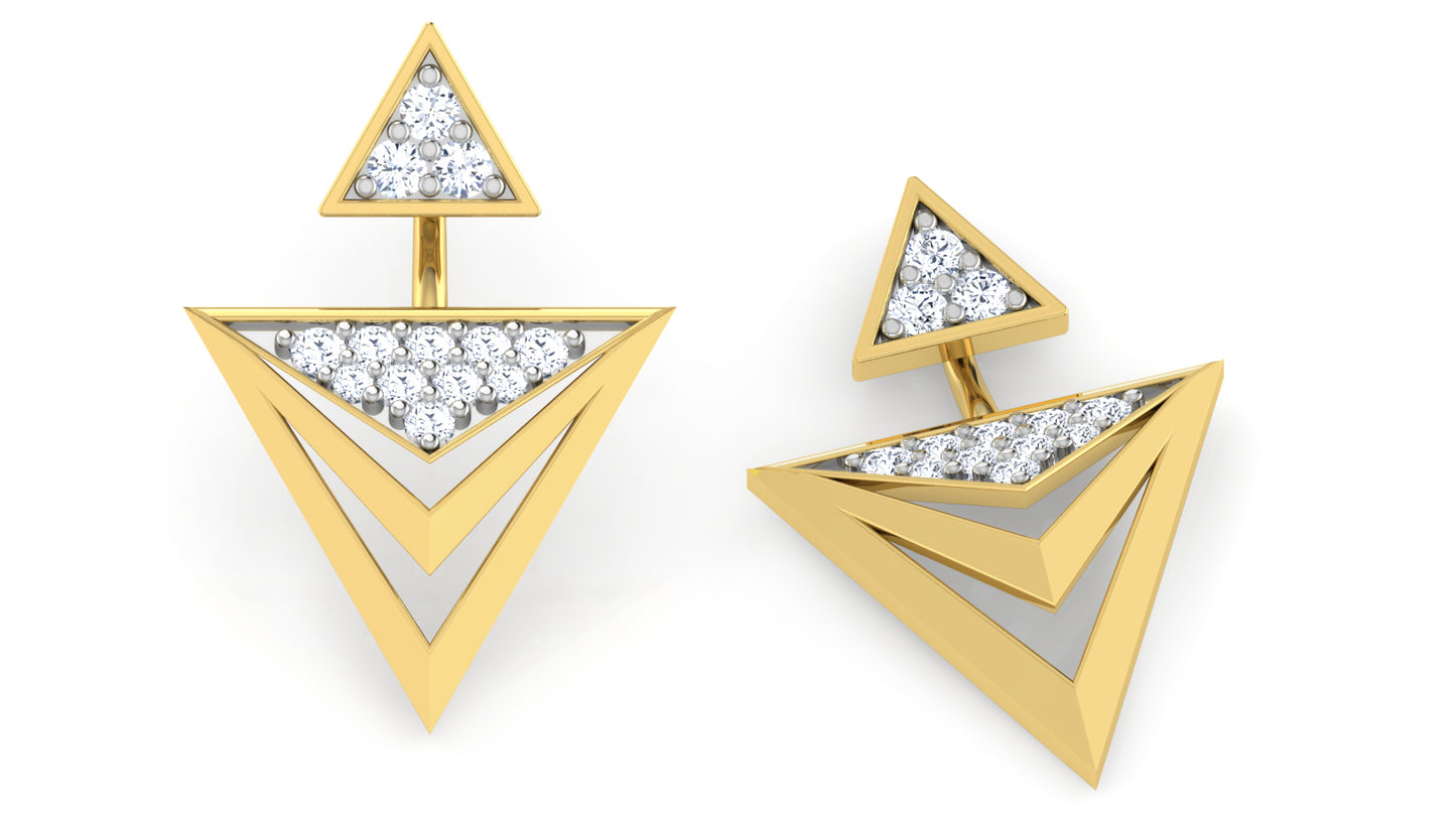 Triangular Layers Diamond Earrings