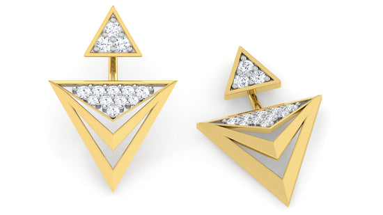 Triangular Layers Diamond Earrings