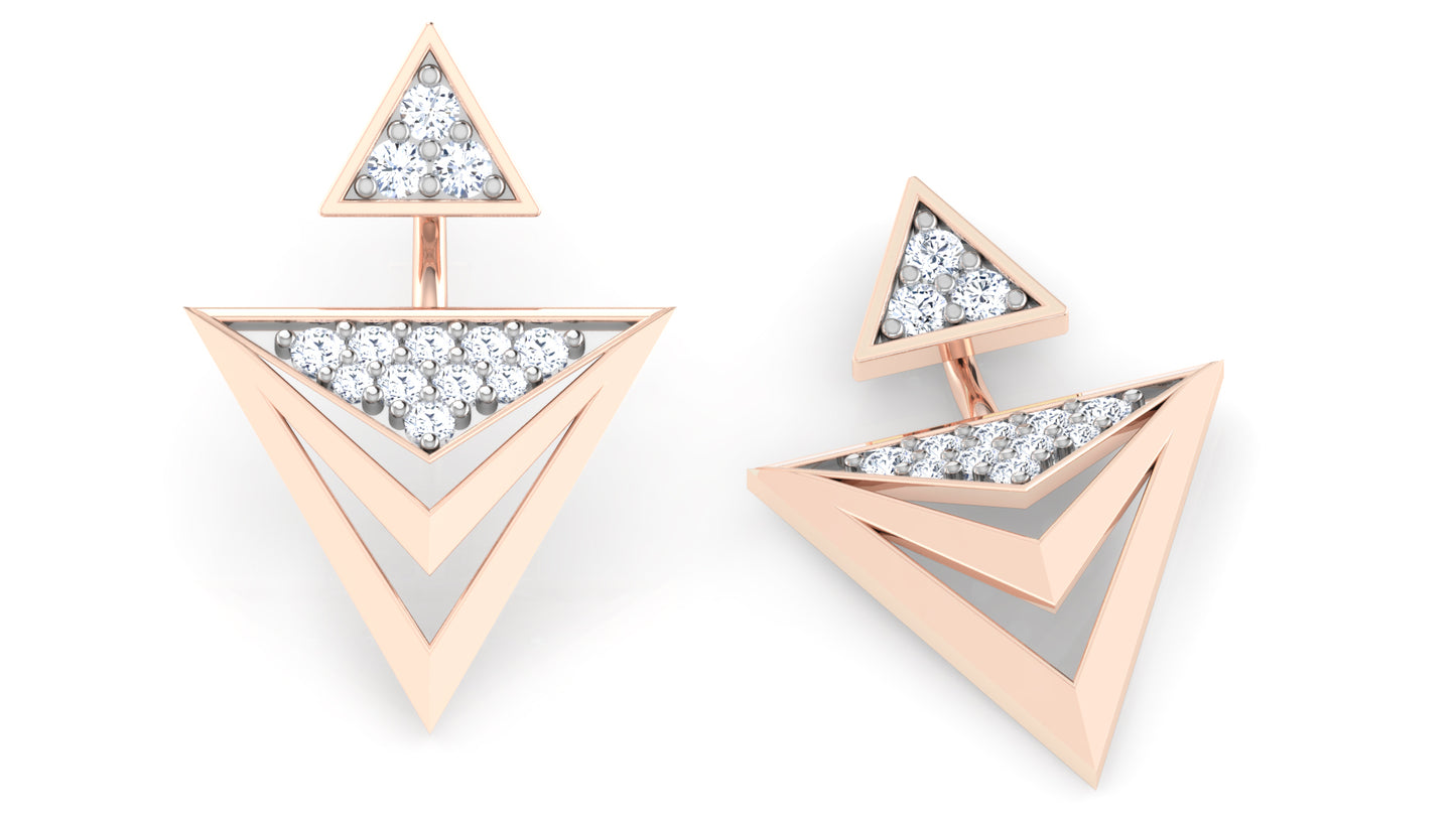 Triangular Layers Diamond Earrings