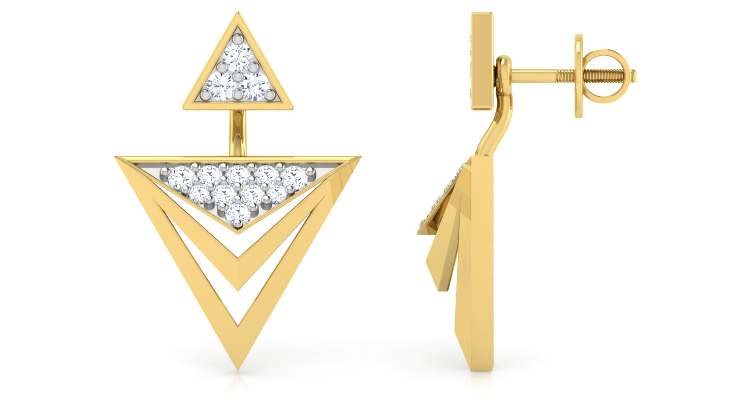 Triangular Layers Diamond Earrings