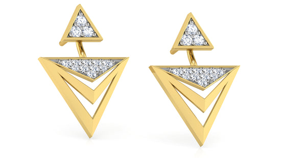 Triangular Layers Diamond Earrings