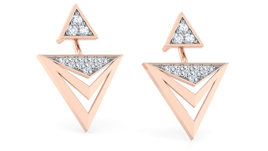 Triangular Layers Diamond Earrings