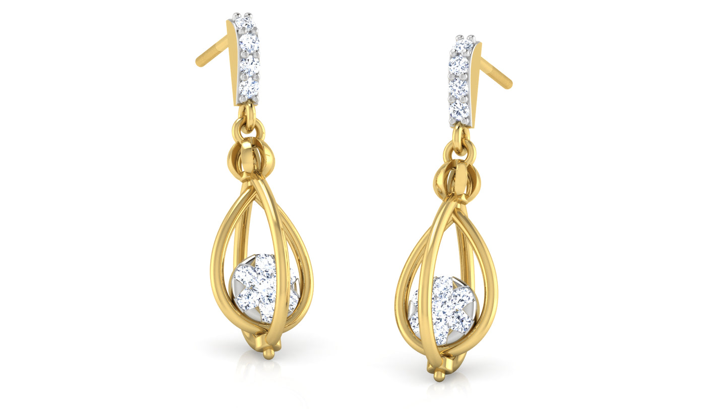 Golden Cage Diamond Earrings