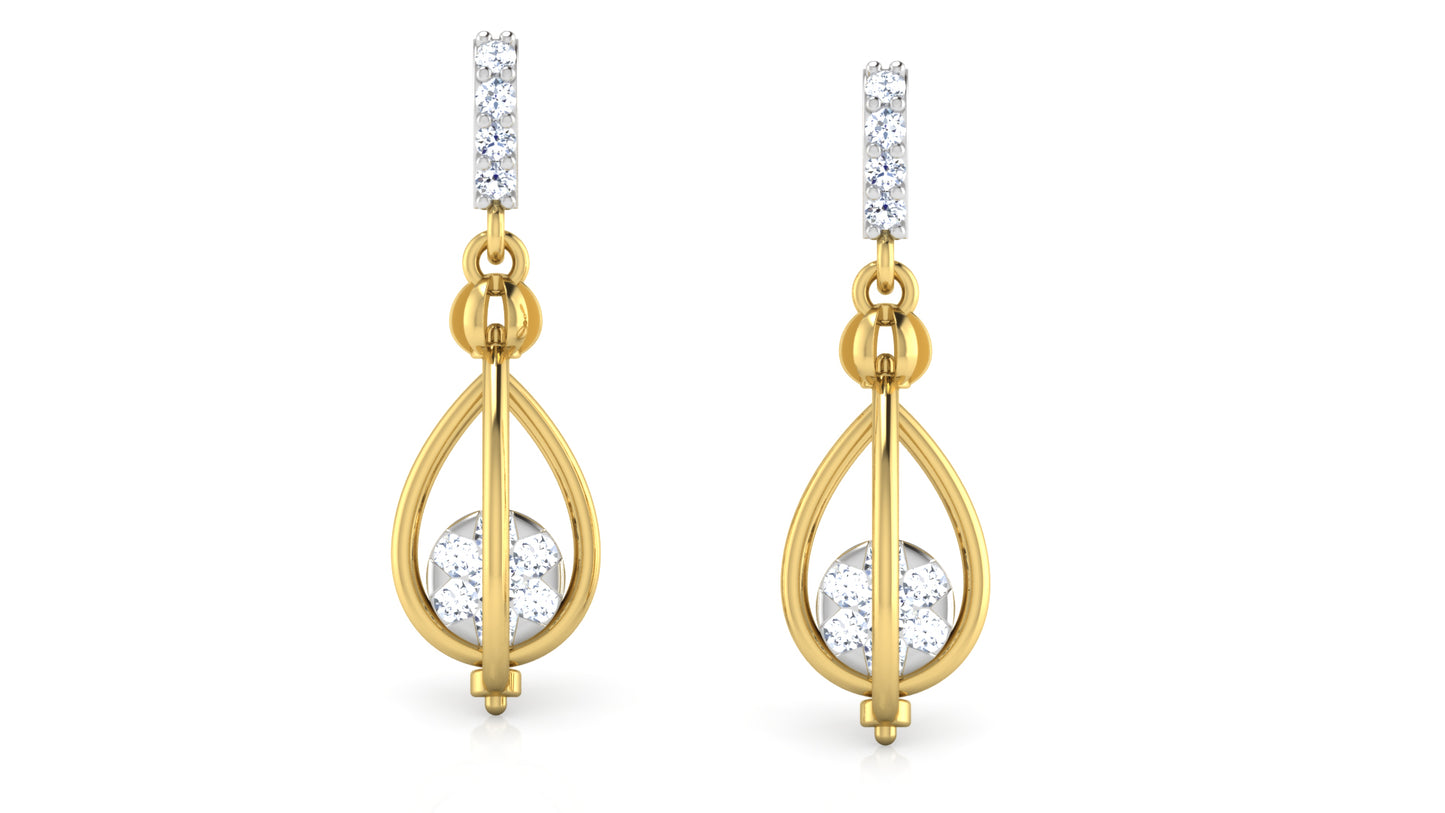 Golden Cage Diamond Earrings