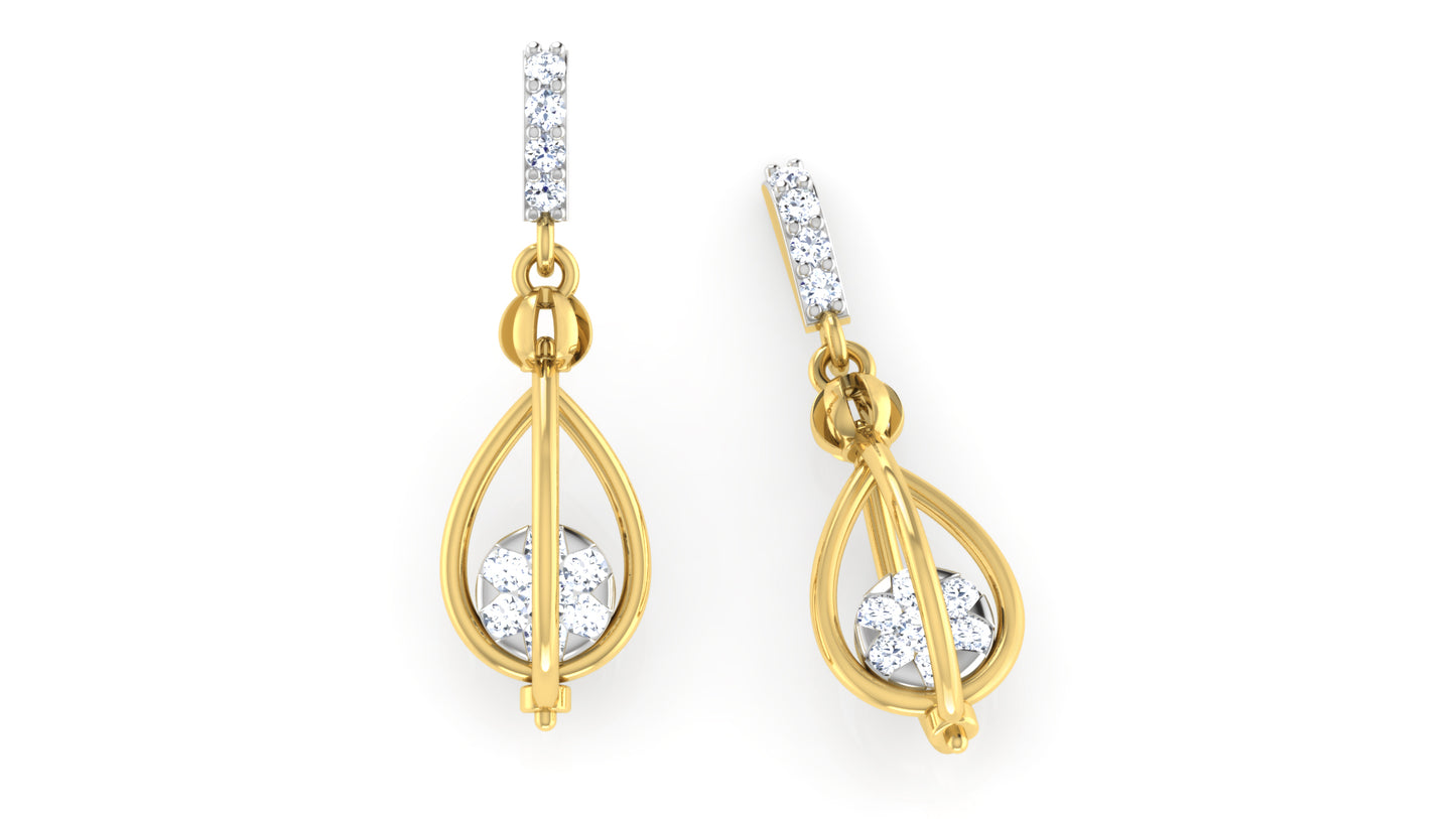 Golden Cage Diamond Earrings