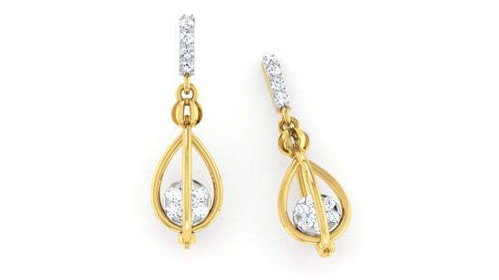 Golden Cage Diamond Earrings