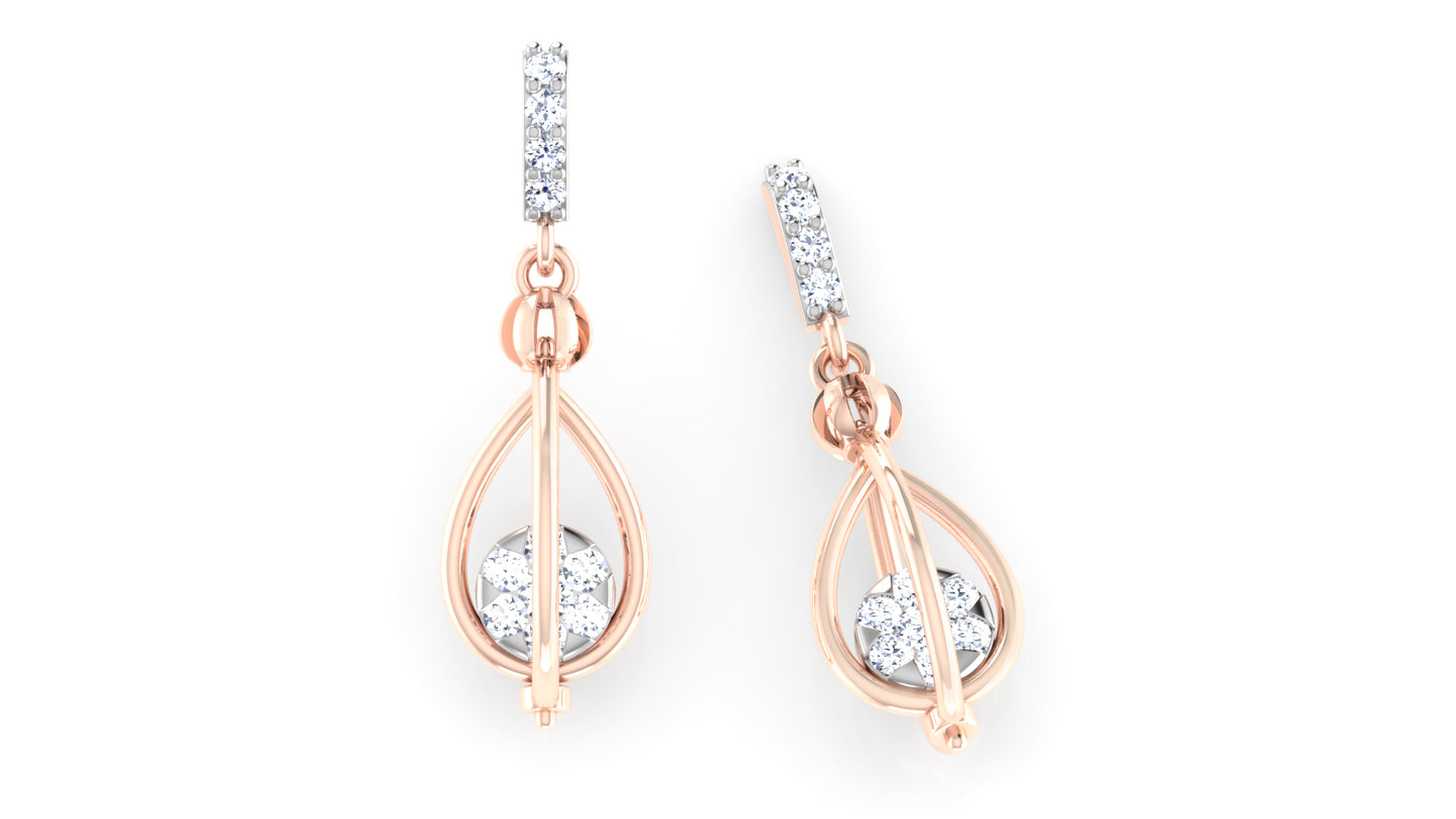 Golden Cage Diamond Earrings