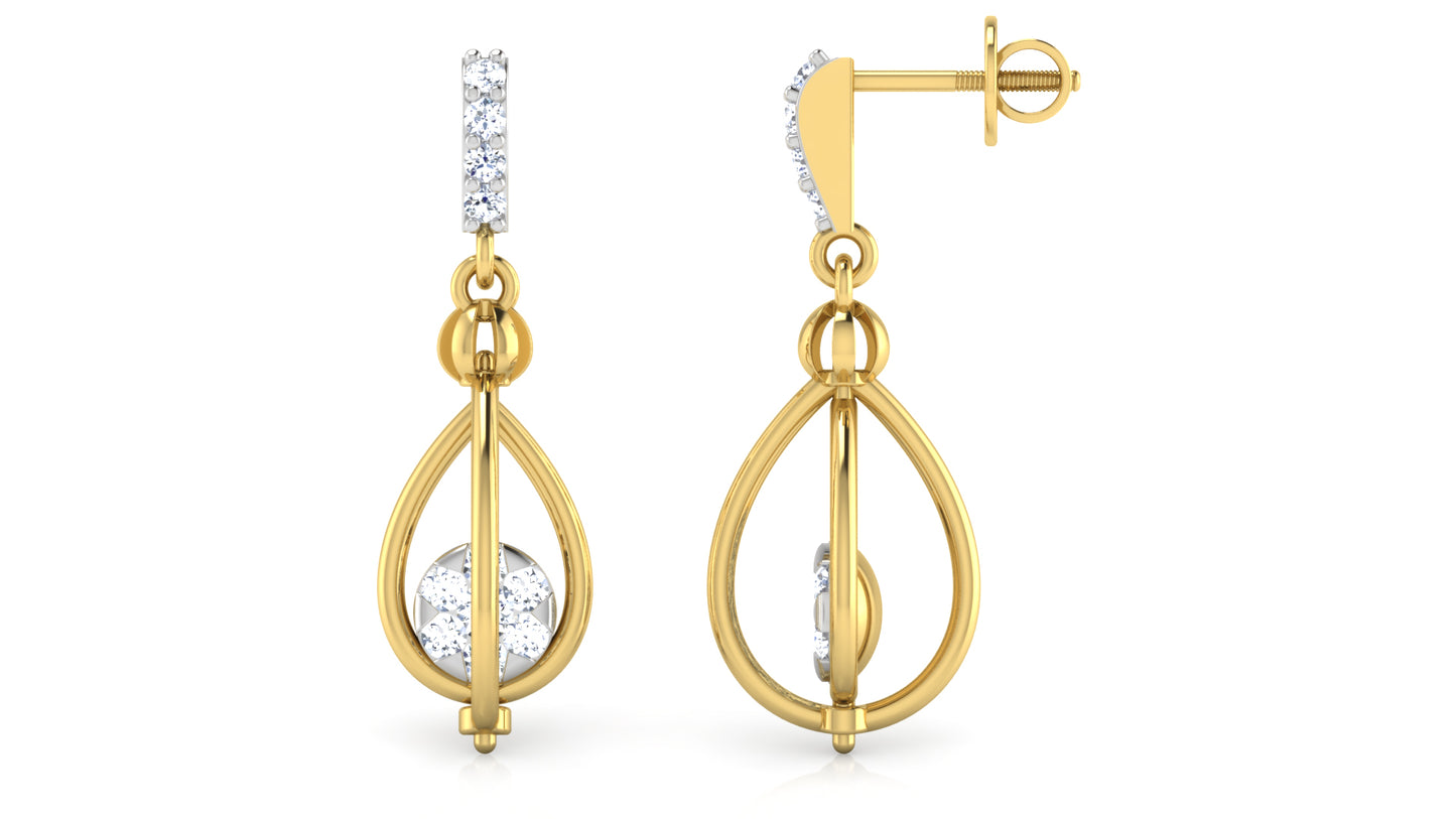 Golden Cage Diamond Earrings