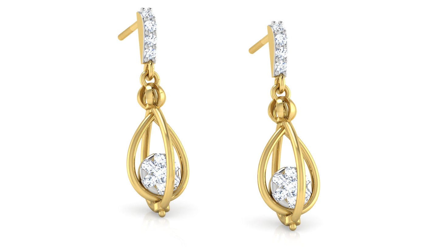 Golden Cage Diamond Earrings