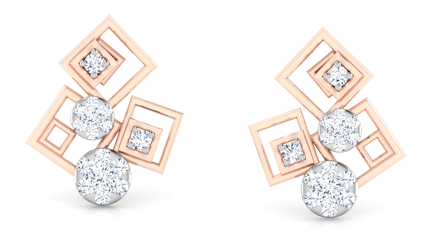 Zig Zag Diamond Earrings